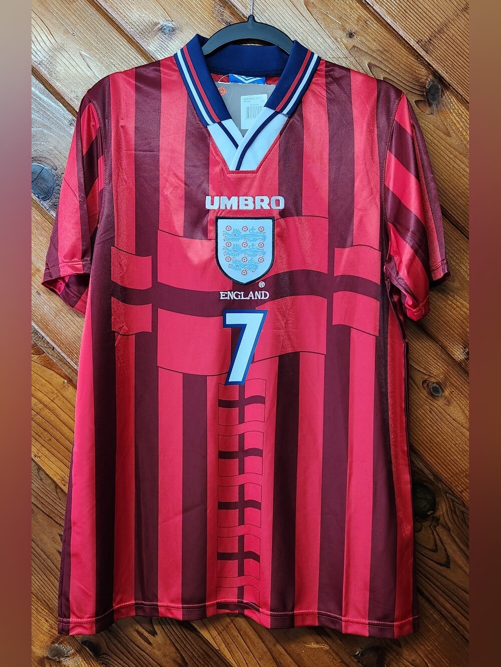 Beckham #7 England 1997/1999 Umbro Away Vintage Soccer Jersey